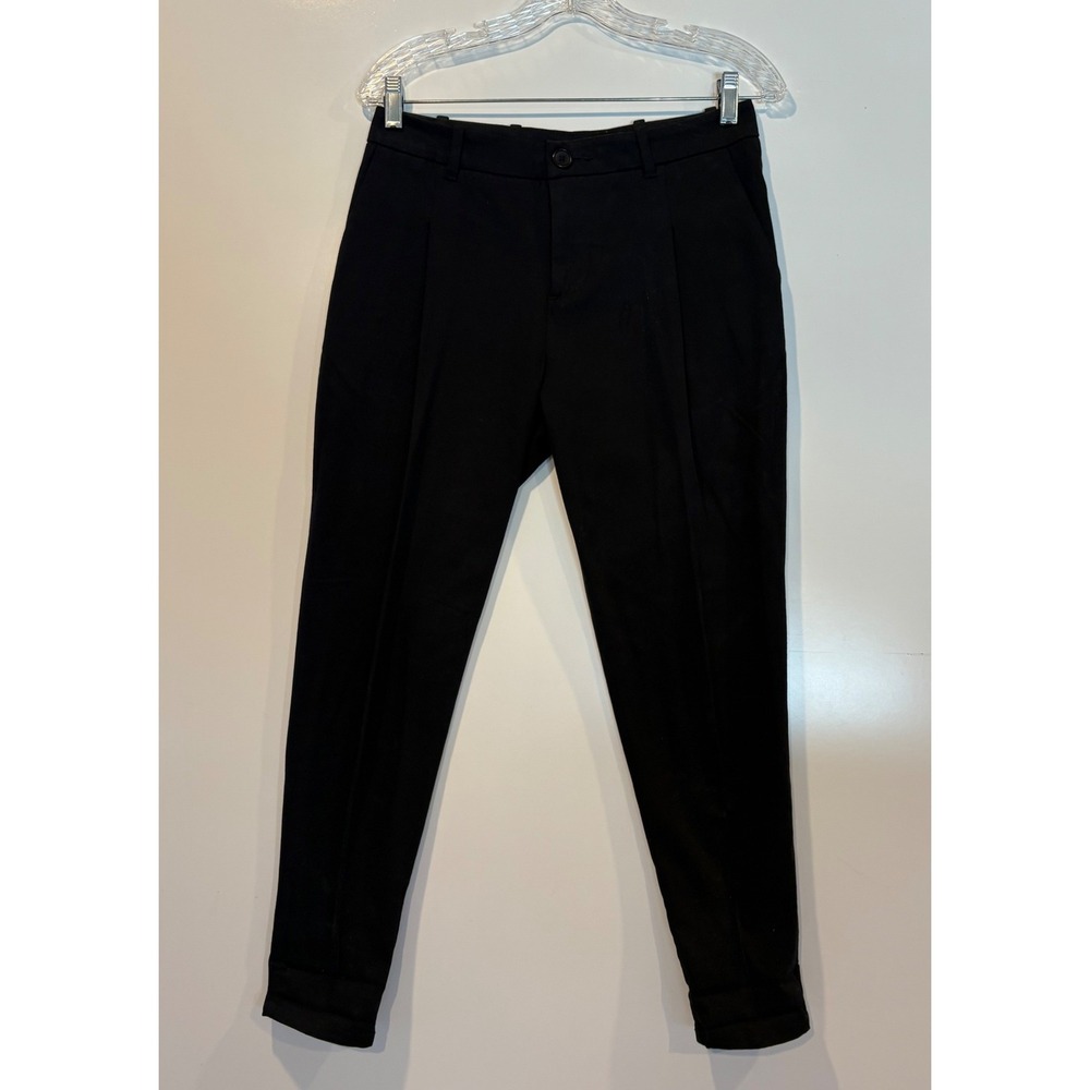 James Perse Black High Waisted Pleated Trouser Pants Womens Size 25